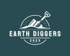 Digging - Shovel Digging Landscaper logo design