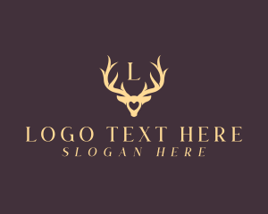 Moose - Wildlife Antler Horn logo design