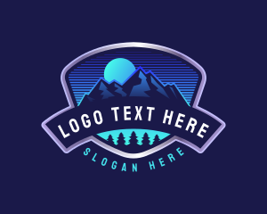 Travel - Mountain Hiking Adventure logo design