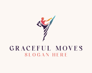 Gymnast Dancing Performer logo design