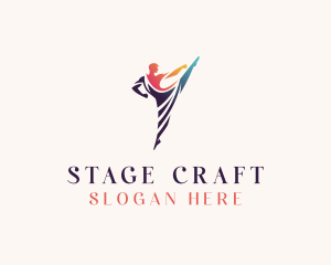 Theatre - Gymnast Dancing Performer logo design