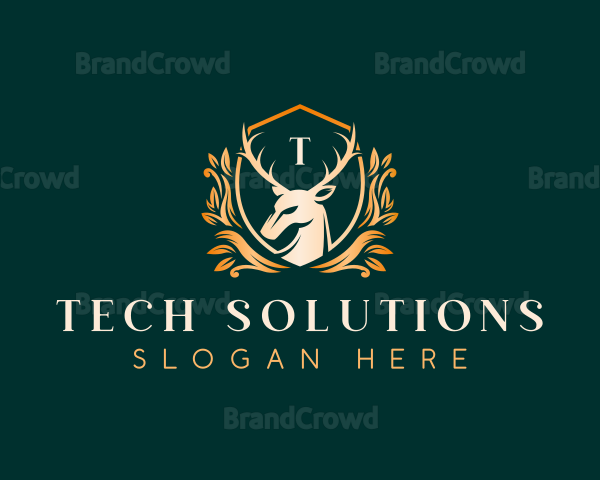 Elegant Floral Deer Logo