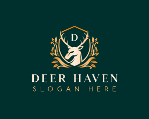 Elegant Floral Deer logo design