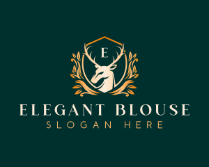 Elegant Floral Deer logo design