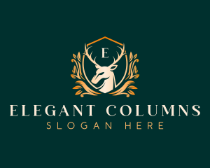 Elegant Floral Deer logo design