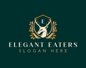 Elegant Floral Deer logo design