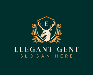 Elegant Floral Deer logo design