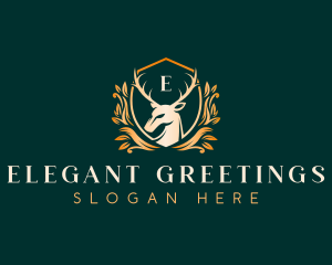 Elegant Floral Deer logo design