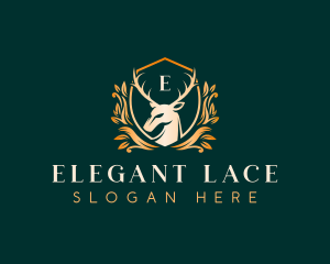 Elegant Floral Deer logo design