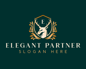 Elegant Floral Deer logo design