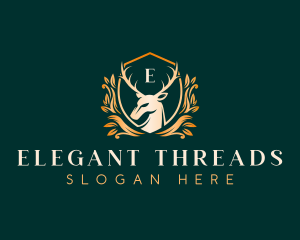 Elegant Floral Deer logo design