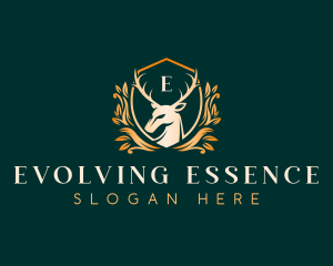 Elegant Floral Deer logo design