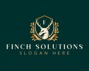 Elegant Floral Deer logo design