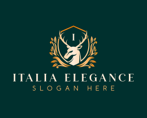 Elegant Floral Deer logo design