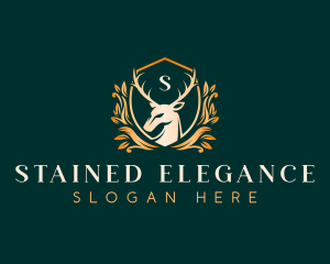 Elegant Floral Deer logo design