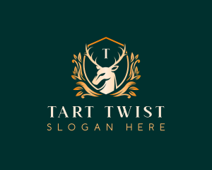 Elegant Floral Deer logo design