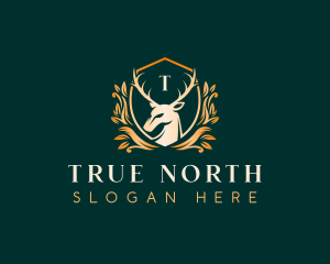 Elegant Floral Deer logo design