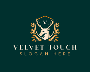 Elegant Floral Deer logo design