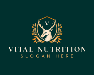 Elegant Floral Deer logo design