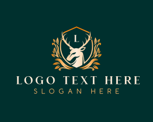 Deer - Elegant Floral Deer logo design
