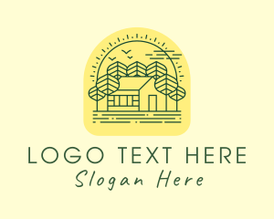 Glamping - Forest Cabin House logo design