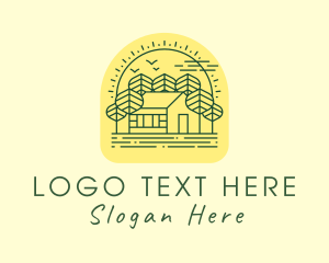 House - Forest Cabin House logo design