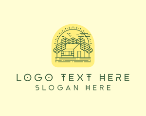 Tree - Forest Cabin House logo design