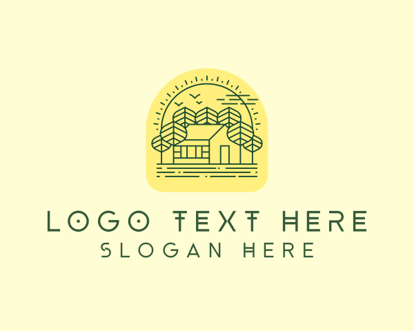 Cabin - Forest Cabin House logo design