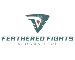 Torch Shield Letter V logo design