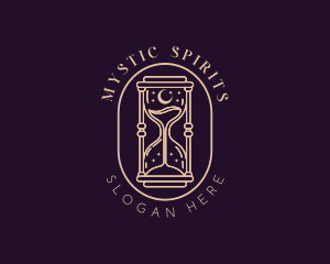 Mystic Moon Hourglass  logo design