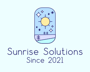 Day - Sun Winter Forest logo design