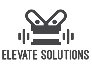 Lift - Gray Dumbbell Robotics logo design