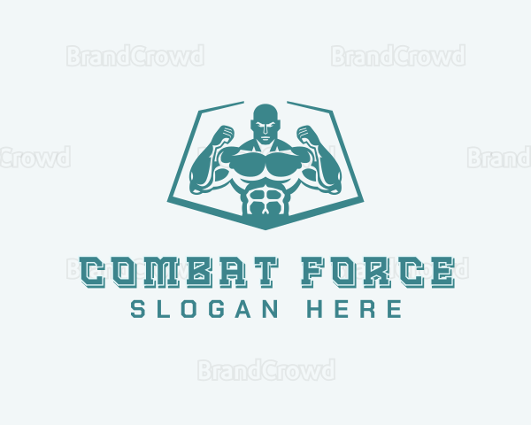 Weightlifter Muscle Workout Logo