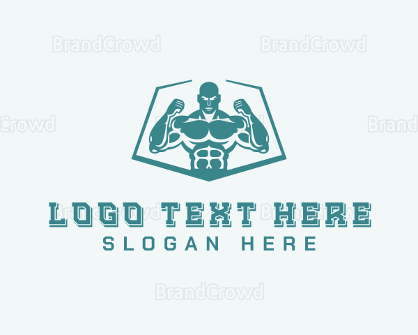 Weightlifter Muscle Workout Logo