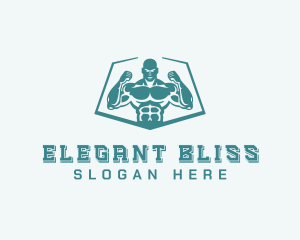 Weightlifter Muscle Workout Logo
