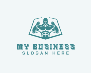 Weightlifter Muscle Workout Logo