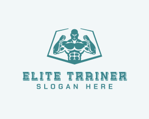 Weightlifter Muscle Workout logo design