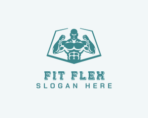 Workout - Weightlifter Muscle Workout logo design