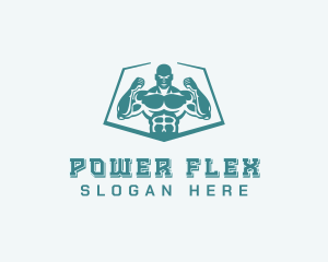 Muscle - Weightlifter Muscle Workout logo design