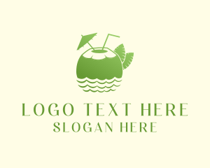Green - Tropical Coconut Drink logo design
