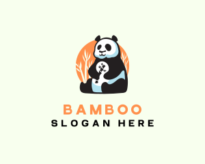 Bamboo Panda Bear  logo design