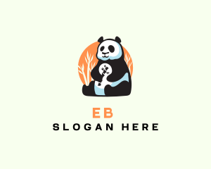 Lazy - Bamboo Panda Bear logo design