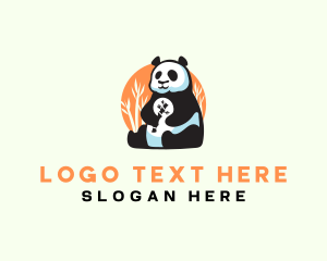 Lazy - Bamboo Panda Bear logo design