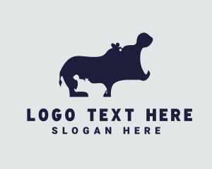 Safari - Hippopotamus Wildlife Safari logo design