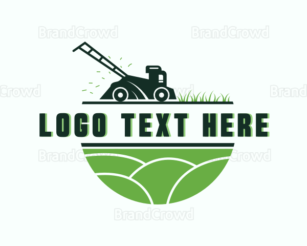 Grass Lawn Mower Gardening Logo