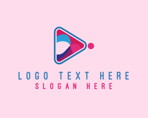 Pink Triangle - Music Play Button logo design
