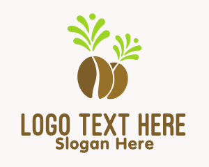 Silhouette - Organic Coffee Bean logo design