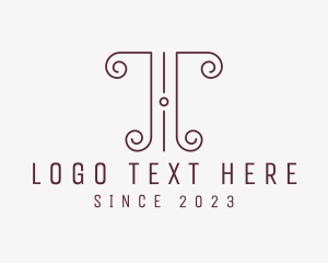 Letter T - Ornate Swirl Marketing logo design