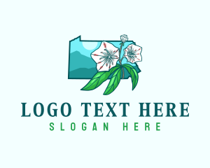 Geographic - Pennsylvania Flower Plant logo design