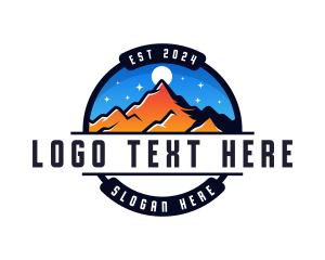 Campsite - Night Mountain Camping logo design